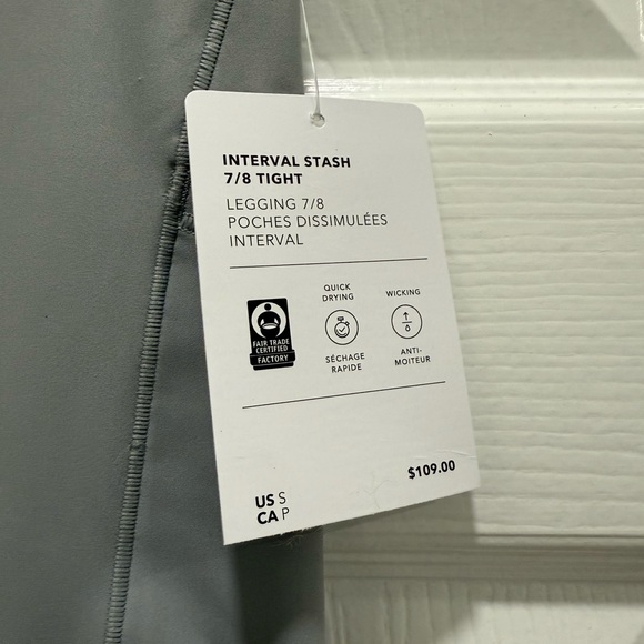 Athleta Interval Stash High Rise 7/8 length Gray Leggings - Picture 2 of 5